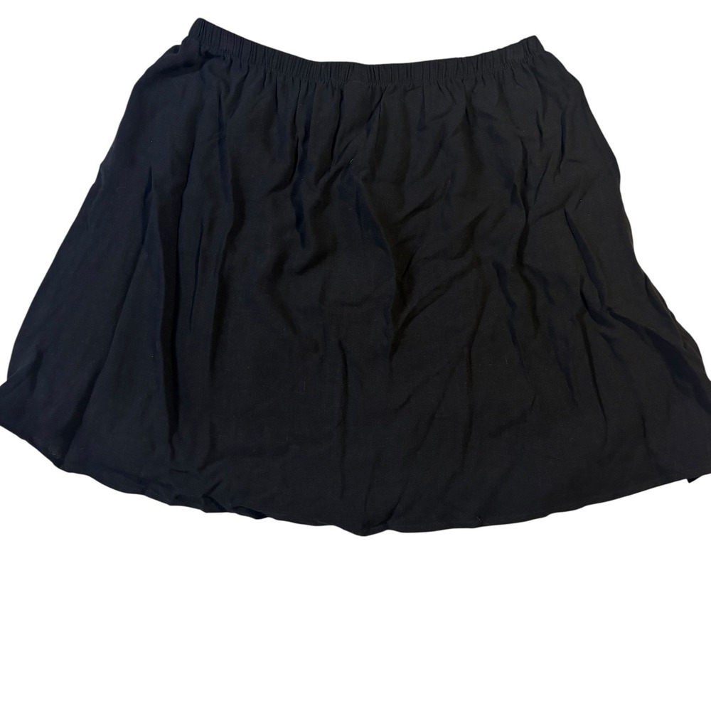 Toluca‎ Black Skirt Women's Medium Elastic Waist Deco Button Beach Coverup NEW - Picture 4 of 10